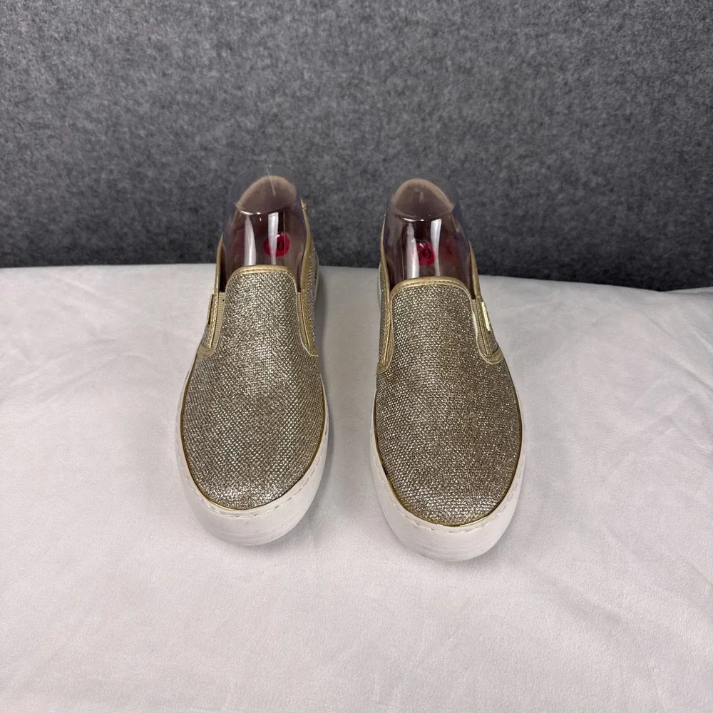 G by GUESS Sneakers GGGREDDA-T Size 10M Gold Glitter Metallic Slip On Shoes